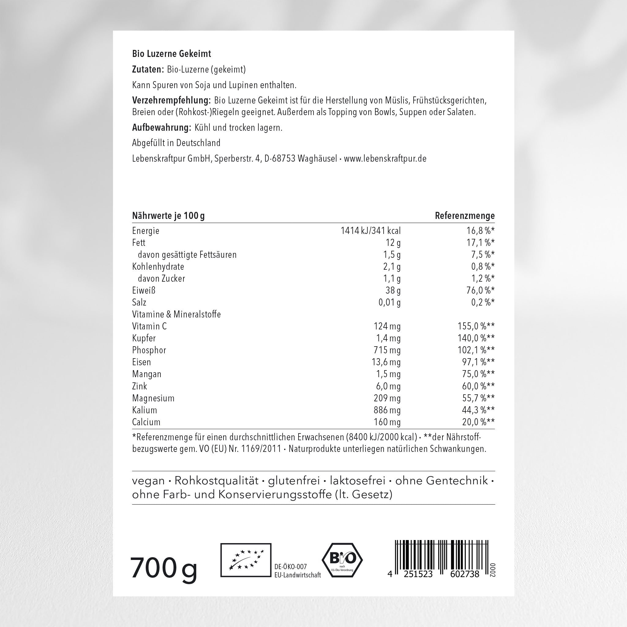 Bio Luzerne Gekeimt