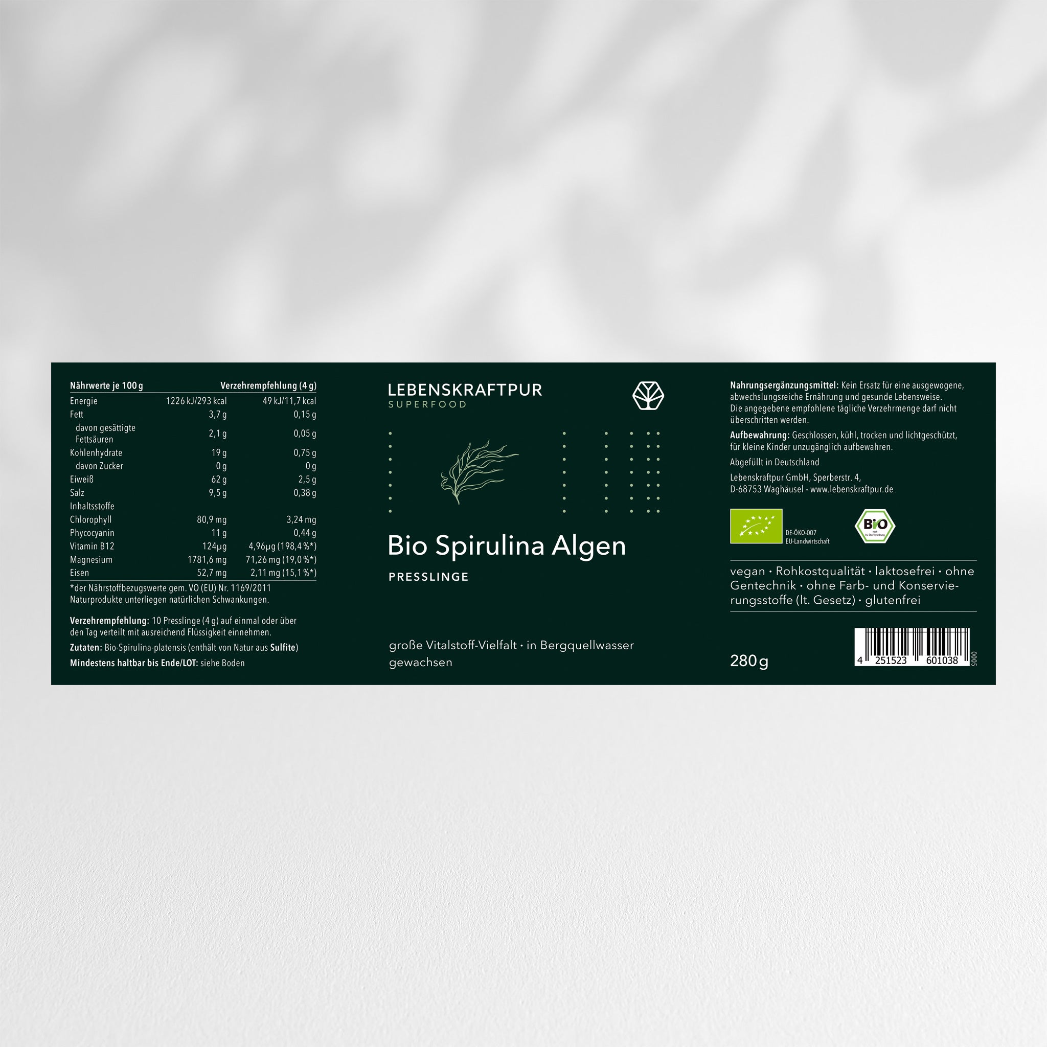 Bio Spirulina Algen Presslinge