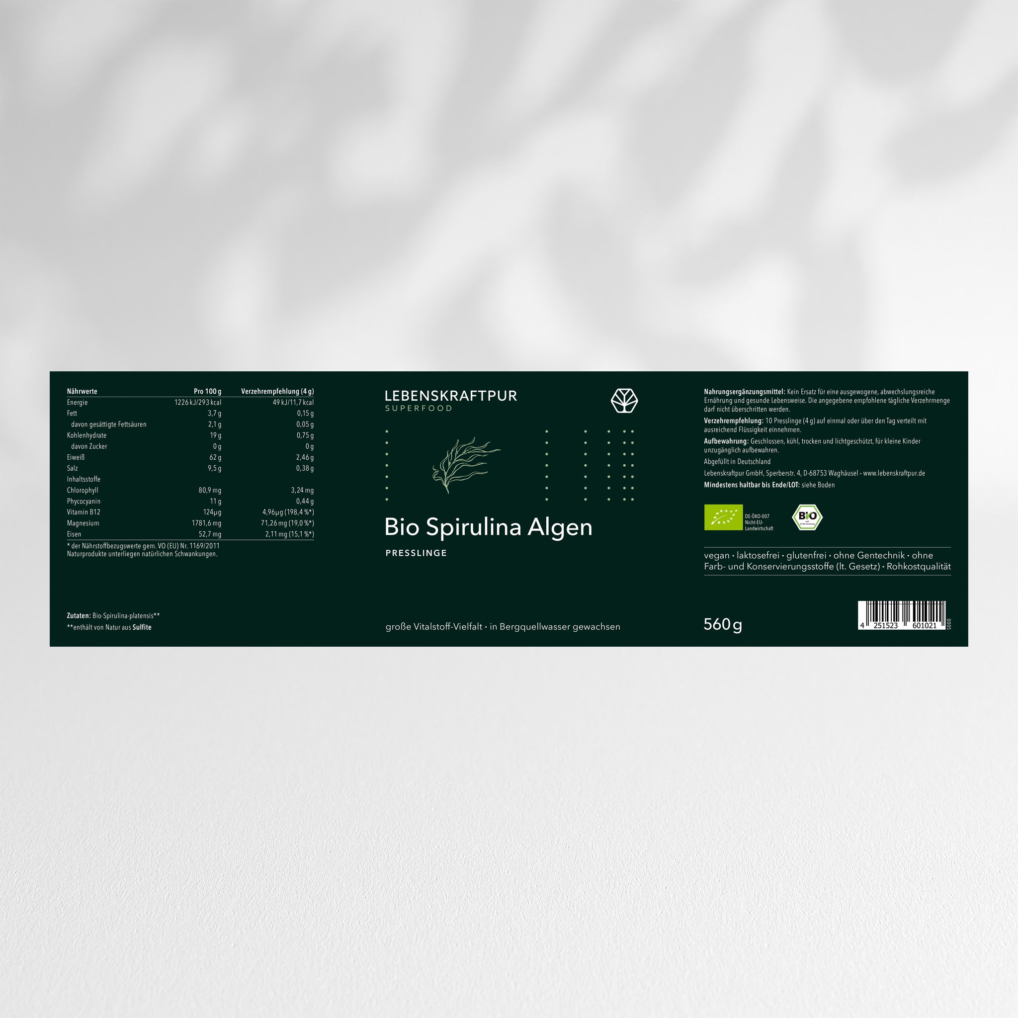 Bio Spirulina Algen Presslinge