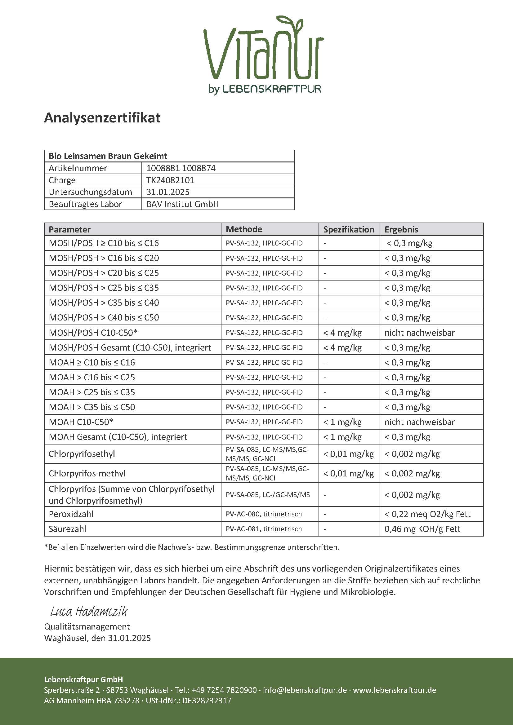 Produktbild Bio Leinsamen Braun Gekeimt