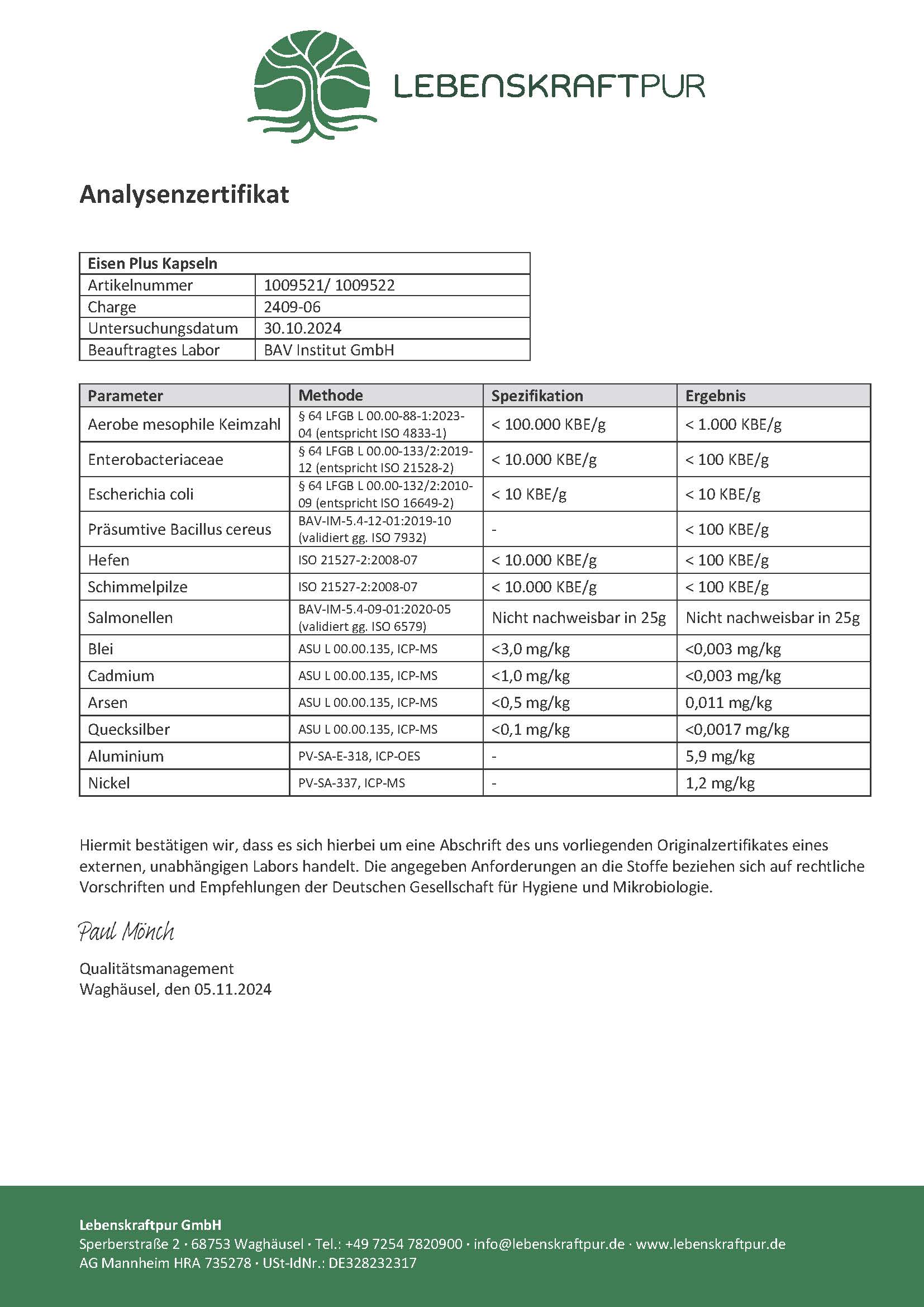 Produktbild Eisen Plus Kapseln