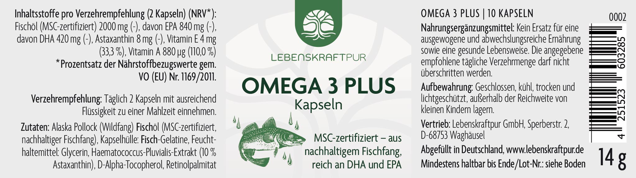 Produktbild Omega 3 Plus Kapseln