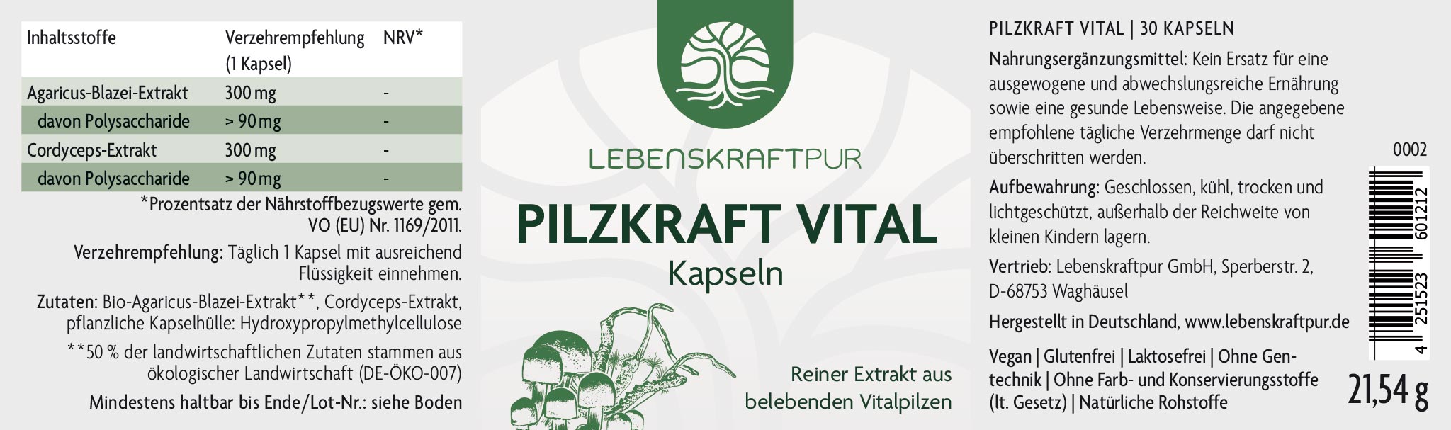 Produktbild Pilzkraft Vital Kapseln
