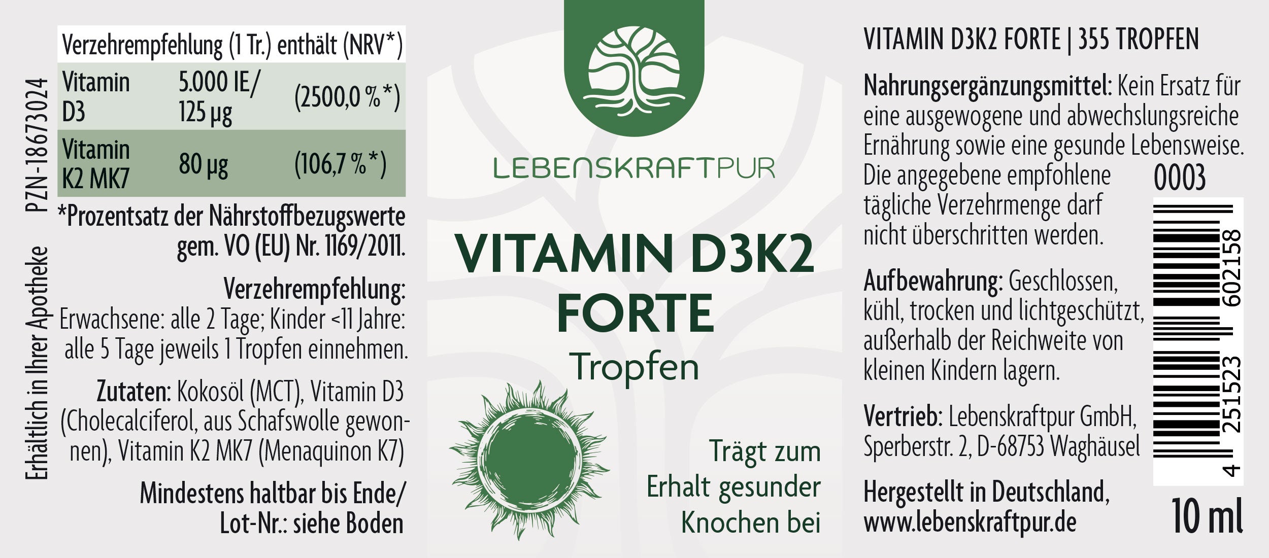 Produktbild Vitamin D3K2 Forte Tropfen