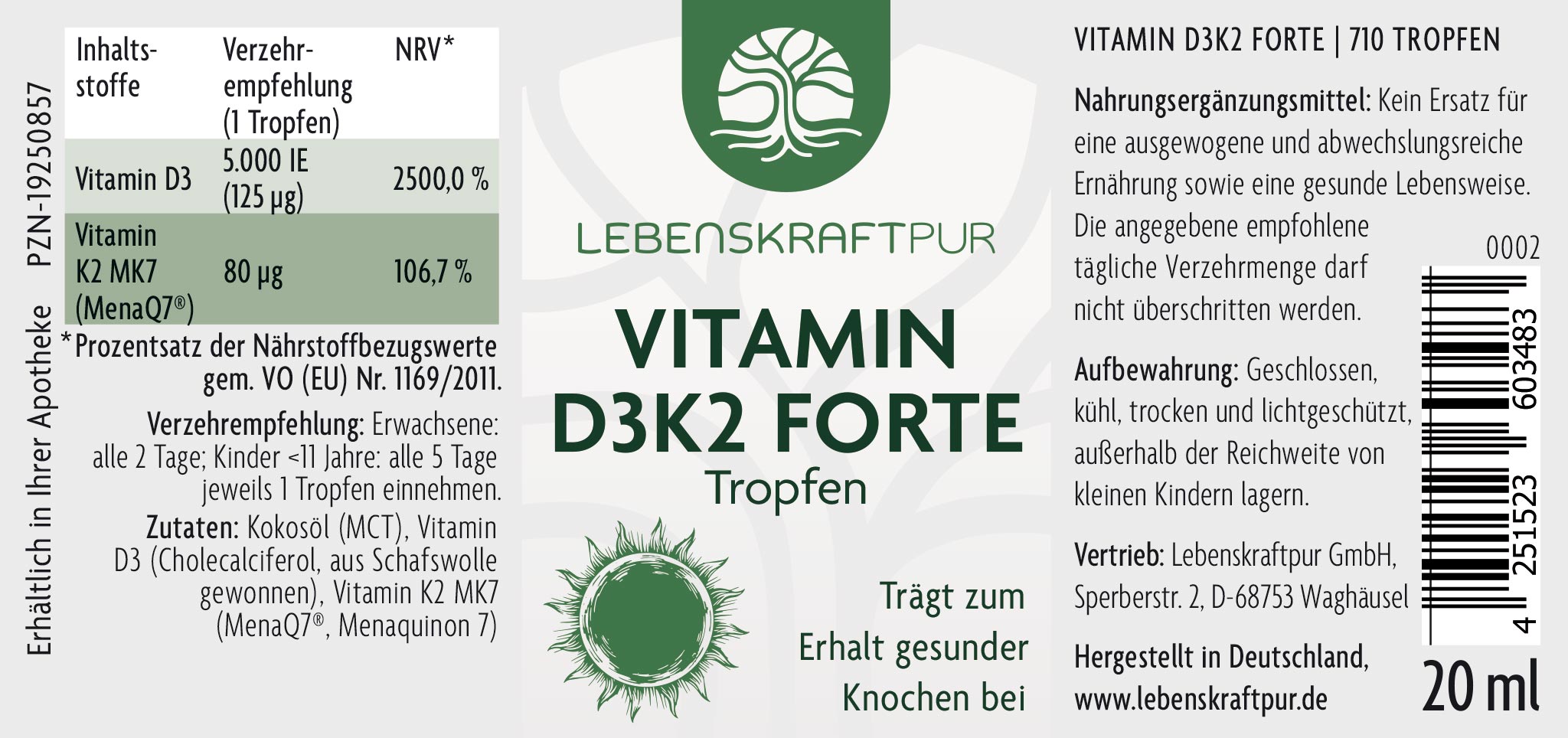 Vitamin D3K2 Forte Tropfen