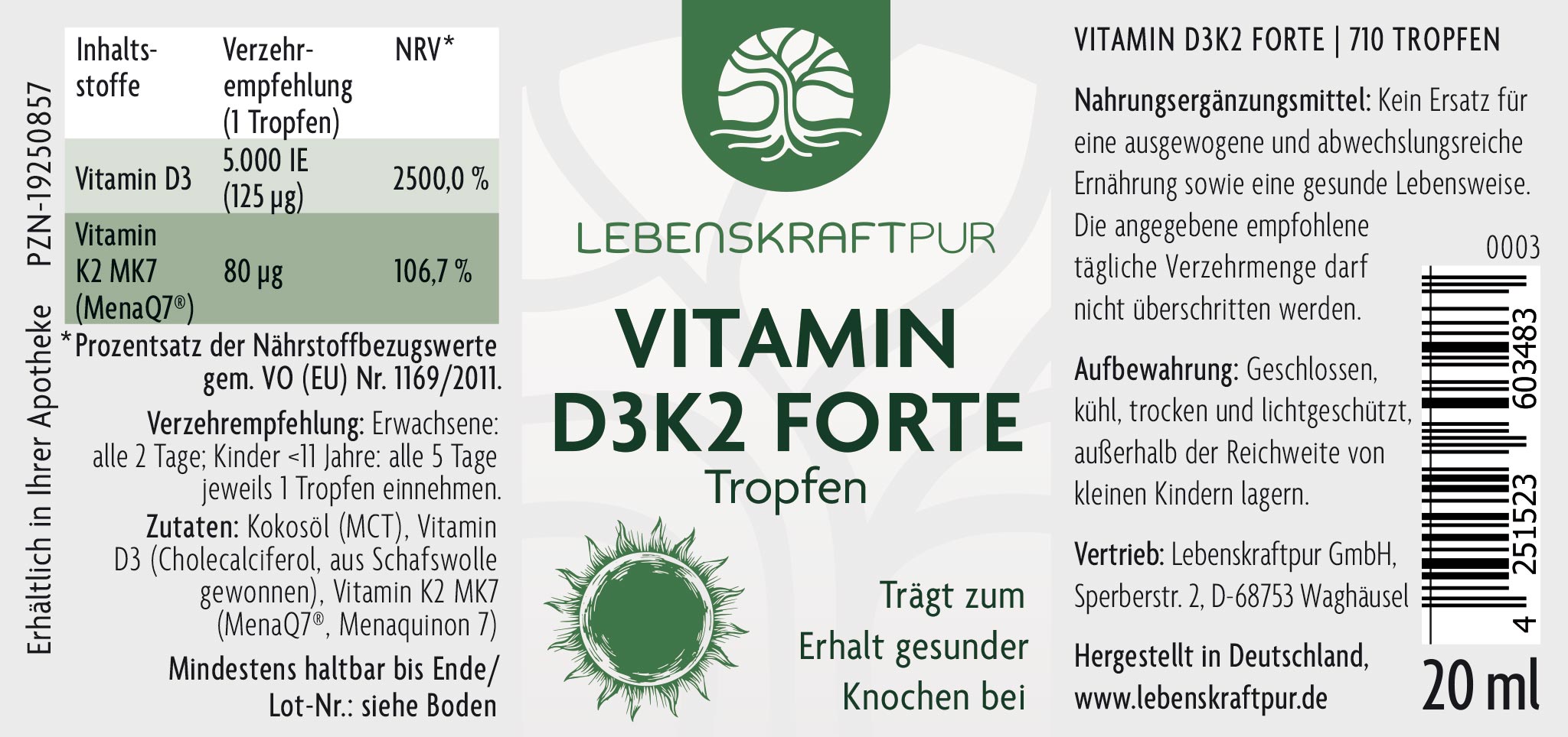 Vitamin D3K2 Forte Tropfen