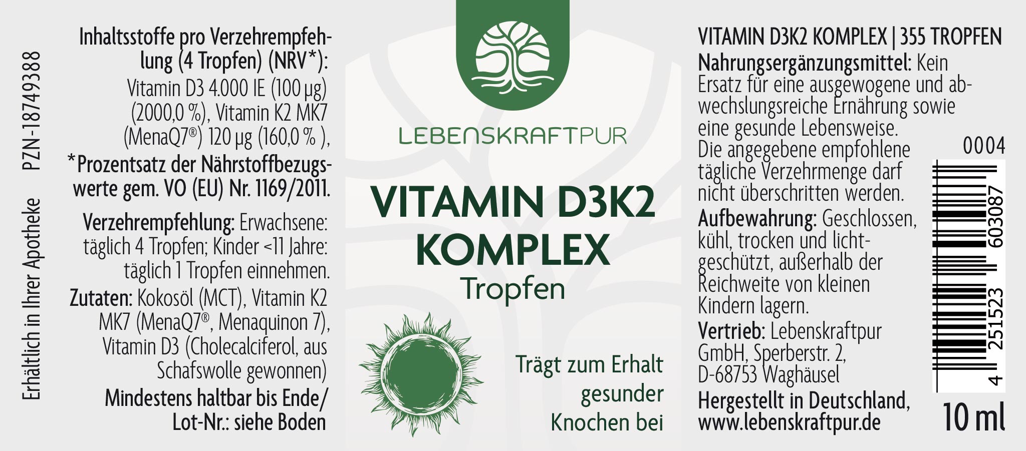 Vitamin D3K2 Komplex Tropfen