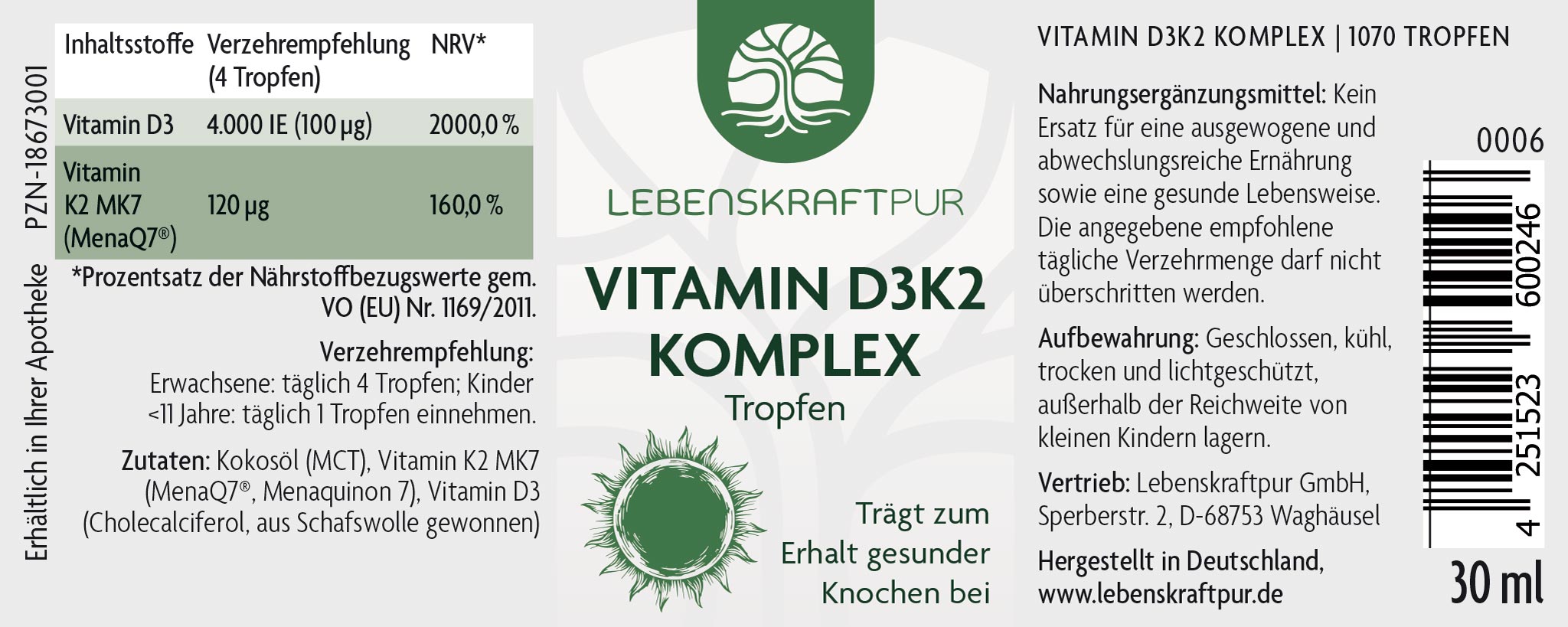 Vitamin D3K2 Komplex Tropfen