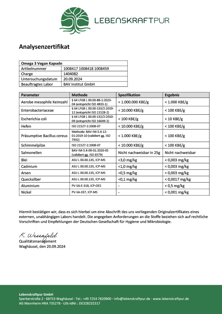 Produktbild Omega 3 Vegan Kapseln