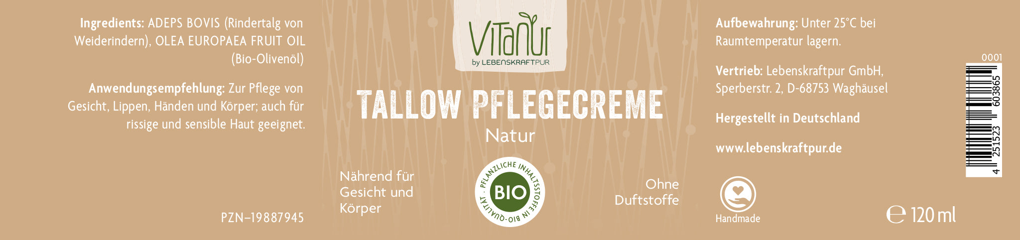 Tallow Pflegecreme Natur