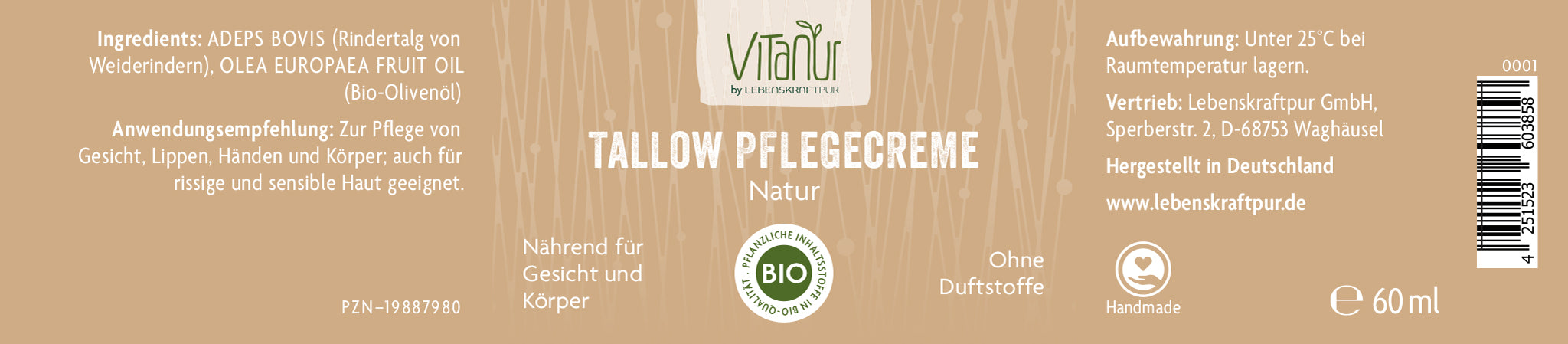 Tallow Pflegecreme Natur