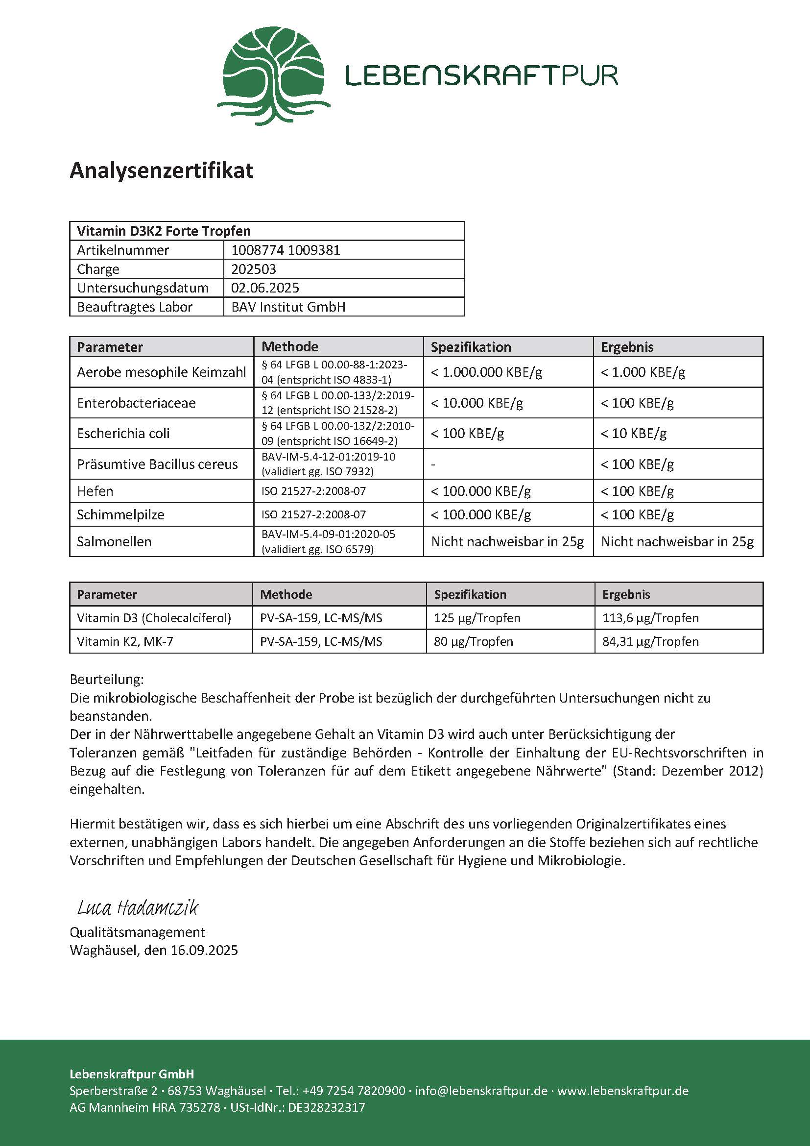 Vitamin D3K2 Forte Tropfen